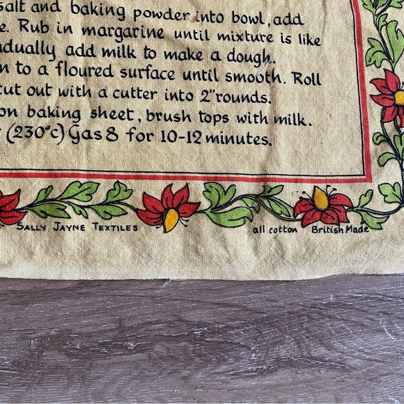 Vintage Sally Jayne Textiles all Cotton British made tea towel recipes wallhang - Picture 2 of 4